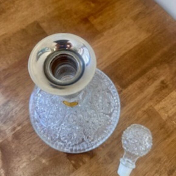 Vintage Leonard Crystal and Silver-Plated Ship's Decanter – Mid-Century Nautical - Picture 6 of 6